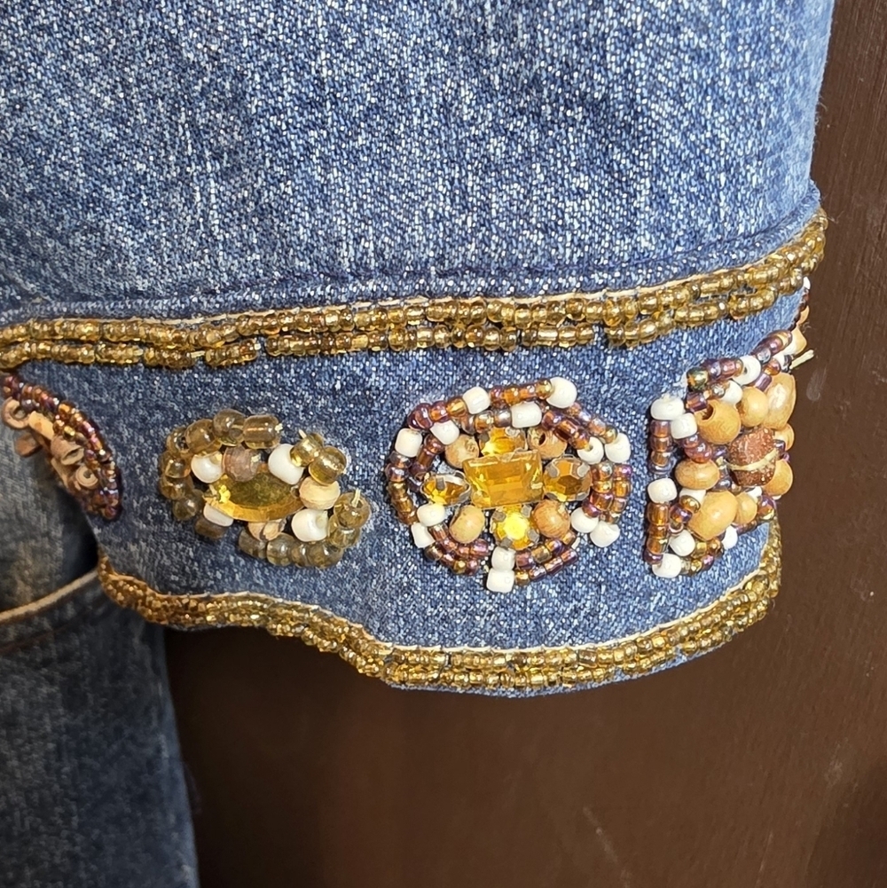 535 Haven Bleu Embellished Beaded Denim Set - Jacket & Pants - Picture 5 of 10